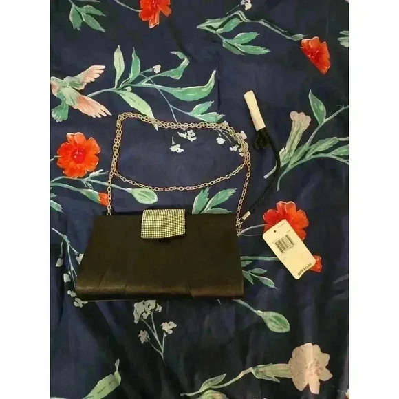 Gunne Sax NWT Rhinestone Bag with Chain Black Evening Holiday Crossbody - Picture 1 of 6